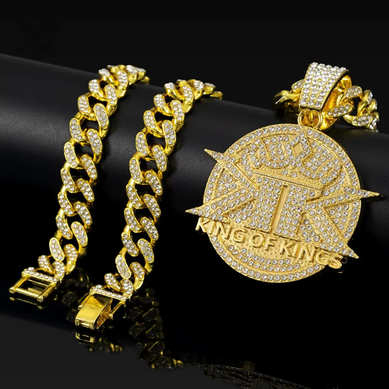 Full Diamond King of Kings Statement Streetwear Jewelry