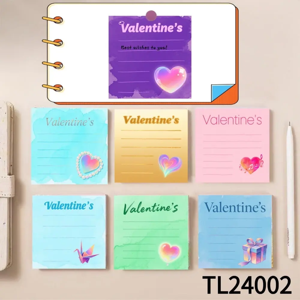 Heart - Shaped Valentine's Memo Pads - Perfect for Love Notes (3.54×3.54 Inches) 100-Pack with105 Emoticon Stickers, Quickly Jotting Down Reminders, Strong Adhesive for All Your Note - Taking Needs