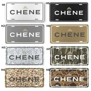 Chene Aluminum License Plate Set Black White Gray Camo Outdoor Hunting Vanity Tag