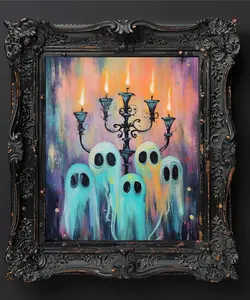 Pastel Ghost Halloween Decor Home Decor Unframed 8x10 Premium Matte Art Print Artistic Room Decoration Wall Photo Poster