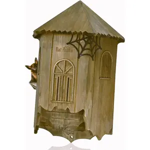 Wooden Castle Bat House with Gatehouse/Tower/Curtain Wall Design, Large Ventilated 2/3 Chamber Bat Box, Ideal for Outdoor Bat Attraction, Easy to Hang