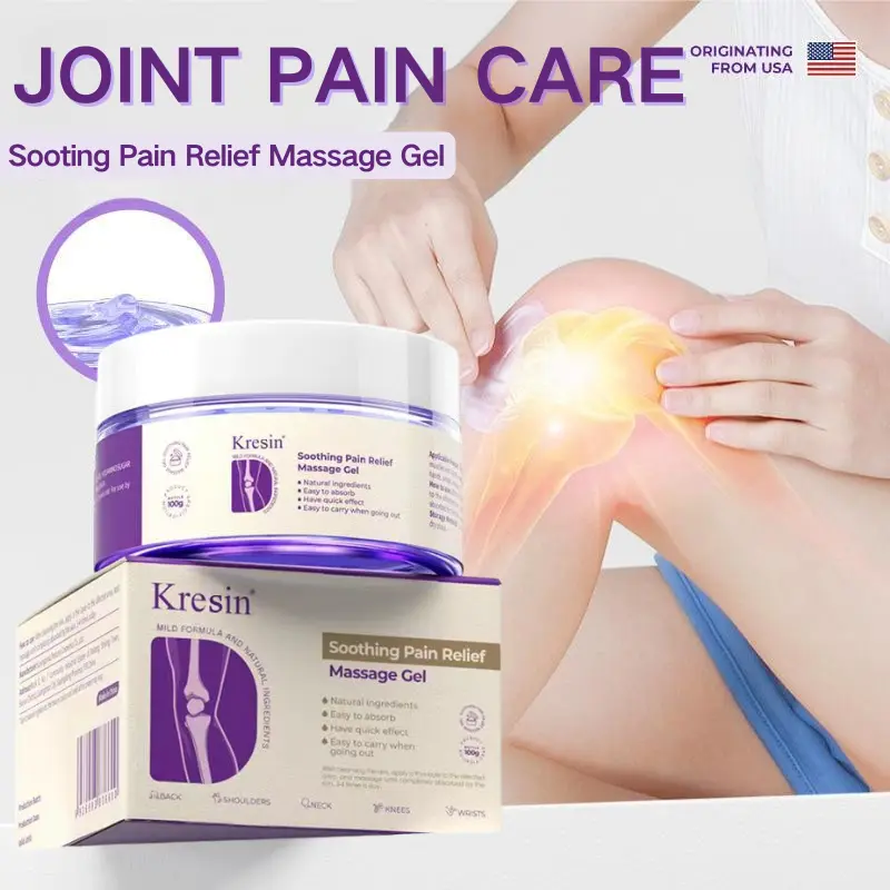 Kresin Joint Pain Relief Purple Gel– Soothes knees, lumbar, neck, hands, and feet;  Rapid Massage Gel contains boswellia, glucosamine, and collagen