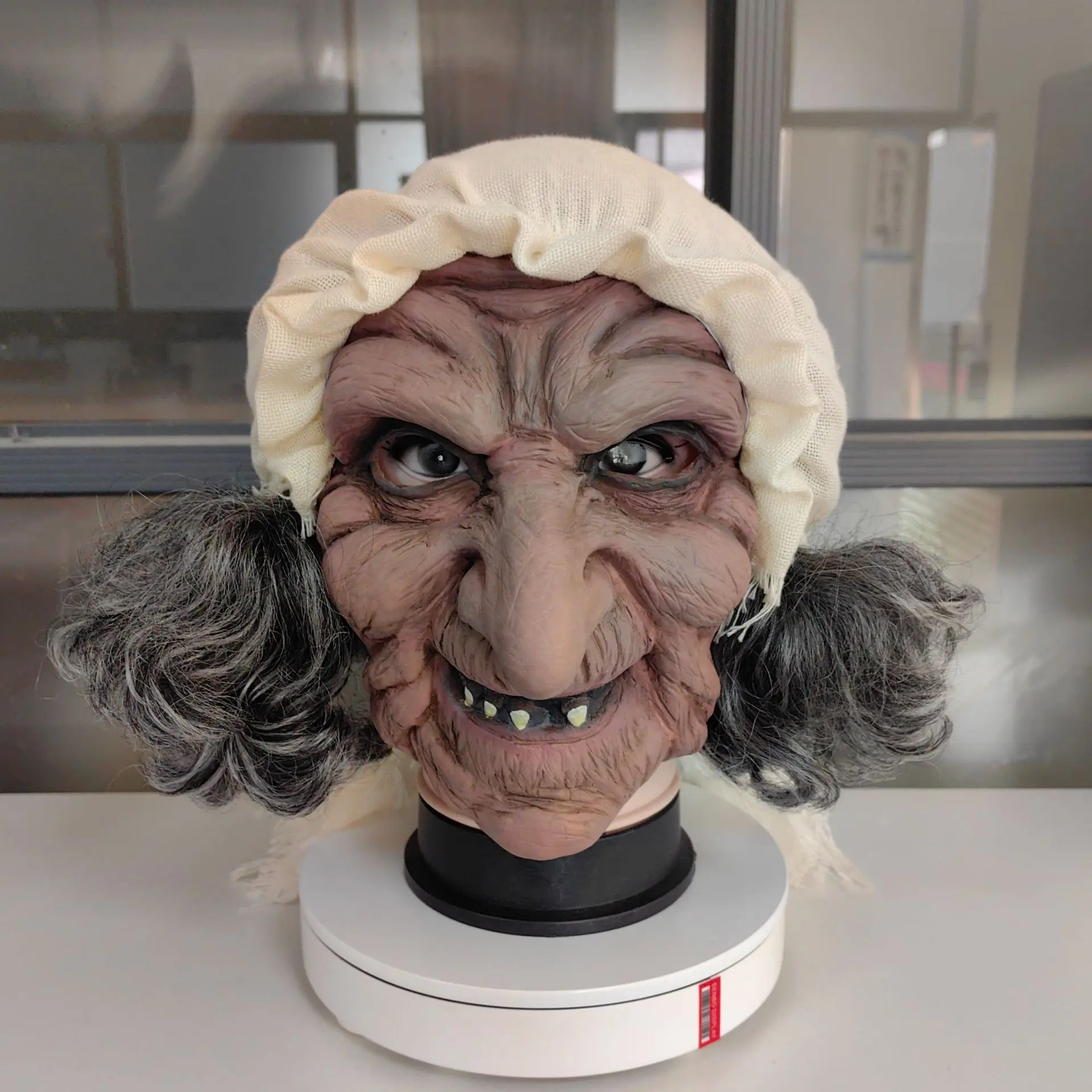 2026 New Halloween Witch Mask, Scary Wizard Cosplay Headgear, Creepy Face Prop for Easter & Halloween