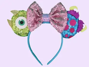 Monsters Mouse Headband - Mouse Ears Handmade Monsters Headband - Sequin Handmade headband for Women
