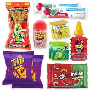 TwistedTreats Chamoy Pickle Kit with Candy & Snacks | Fruit Rolls, Takis, Lucas Gusano, Skwinkles, Salsagheti 12-Unit Kit