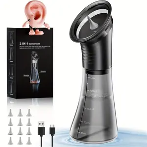 Electric Ear Wax Removal System Pro - 3-Speed Hydraulic Ear Cleaner Kit with Water Temp Sensor & Visual Waste Tank | Rechargeable USB, Dry/ Dirty Storage, Nozzle Belt, Medical-Grade Home Care