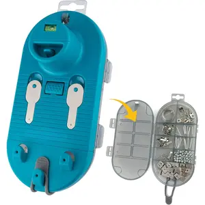 Pro, All-in-One Picture Hanging Kit - Picture Leveling and Hanging Tool - Hang Sawtooth/Wire Hangers - Wall Hanging Kit and Level Tool - Hardware Case with 85-Piece Hanging Essentials