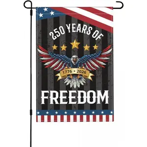250 Years America Garden Flag – 12x18 Inch 250th Anniversary USA Yard Banner – 1776-2026 – 250 Merchandise – Double Sided Linen Flag for Outdoor Lawn Decor