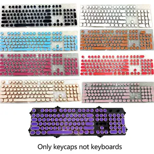 Punk Style Keycaps, Vintage Steam Punk Typewriter Design, Electroplated Surface, Translucent Characters, Compatible with Mx Stems, 6.25u Spacebar Size