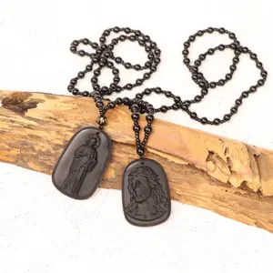 3pcs Rosario Collar Escapulario San Judas Tadeo Cristal Volcanico