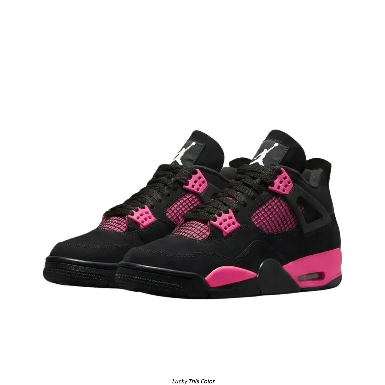 Black Hot Pink Contrast Mid‑Top Retro Basketball Sneakers for Men Women, Breathable Mesh Panels, Shock‑Absorbing Cushion Sole, Street‑wear Fashion Footwear for Daily Wear, Casual Sports and Street Outfit Matching