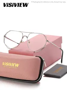 VISIVIEW 1 Piece Unisex Full Frame Plano Glasses，Anti Blue Light Alien Frame Plano Glasses , Clean Frames Outlining A Professional Profile