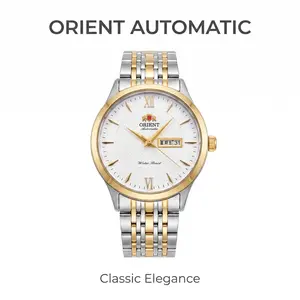 TimAdorn Men's Classic Quartz Dress Watch - 2-tone Gold & Silver Stainless Steel Bracelet, White/Black Honeycomb Dial, Day-Date Display, Roman Numeral Markers, Water-Resistant Business Watch (Ideal for Gifting)
