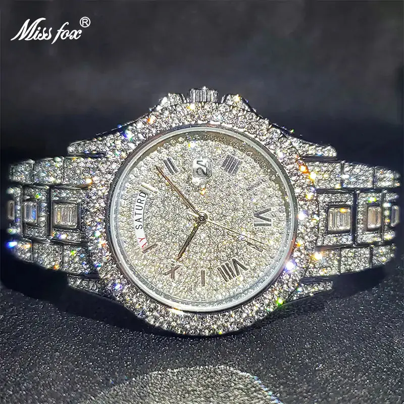 Men's Gold-Plated Luxury Watch - Elegant Statement Piece with Diamond Accent, 4.4cm Case, 30M Water Resistant, Precise Quartz Movement, Luxury Look, for Formal Events, Metal Band, Everyday Style