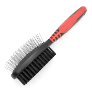 Jeffers 2-Sided Pin & Nylon Bristle Pet Grooming Brush