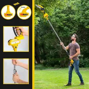 #Springtok Solhis 2 in 1 6-inch Cordless Pole Saw & Mini Chainsaw, Brushless Electric Chain Saw with 2 x 1.5Ah Battery, 5.9 Feet MAX Reach Pole Saw for Tree Pruning