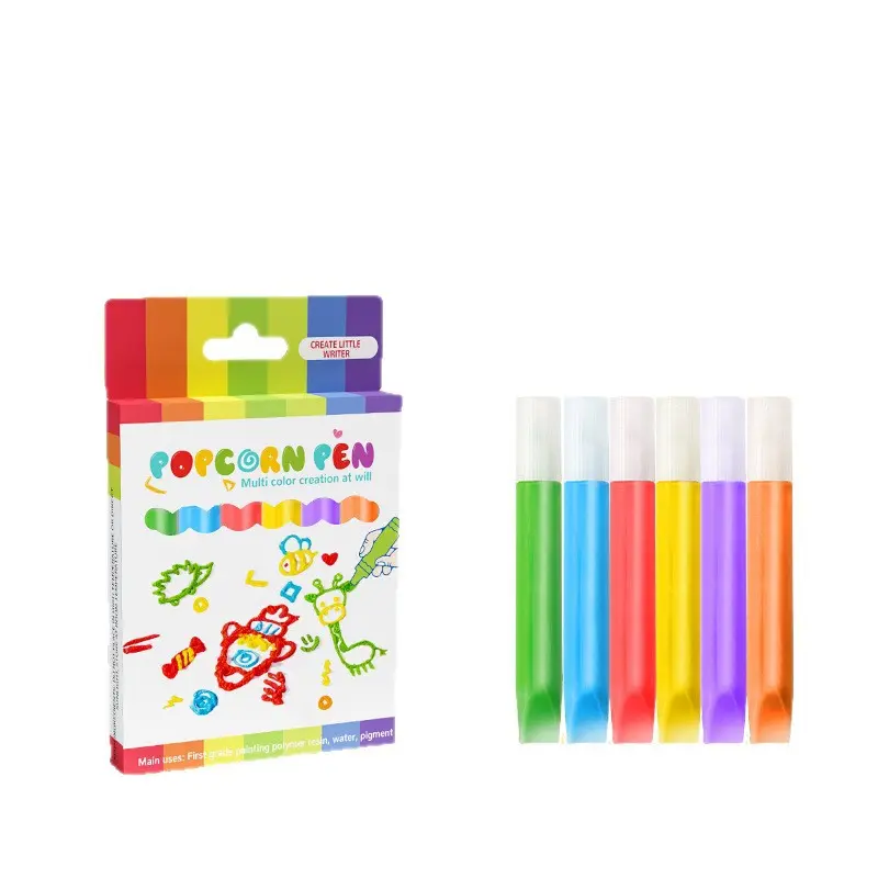 Magic Popcorn Pen, DIY Graffiti 3D Puffy Pen, Korean Style Painting Pen, Acrylic Bubble Expansion Pen