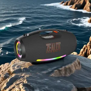 250【ZEALOTS89】Portable wireless speaker, high fidelity sound and audio, desktop Bluetooth speaker surround sound, TWS pairing, 48000mAh long battery life, supports USB/TF card/AUX/BT smartphones. Ideal choice for family/car/party/camping/gift giving