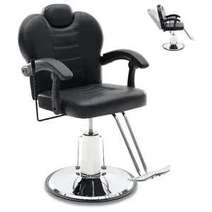 Hair Salon Chair Styling Reclining Barber Chair Reclining Barber Chairs for Barbershop, Heavy Duty Hydraulic Pump 360° Swivel Salon Chair for Hair Stylist, 400 LBS Capacity