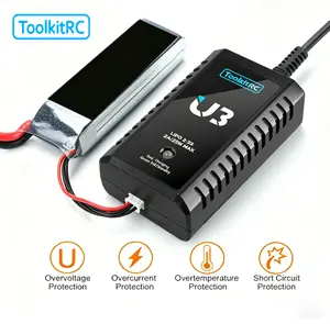 ToolkitRC U3 25W 2A USB-C LiPo Battery Charger, 2-3S Balance Charger for RC Car Drone FPV, Compact Portable Fast Charger with PD/QC Support outdoorfun