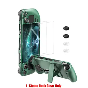 Steam Deck Case,Steam Deck OLED Protective Case,Non-Slip Skin Protective Shell Accessories with Kickstand ,2 Screen Protector, 4 Thumb Grip, Gaming Products