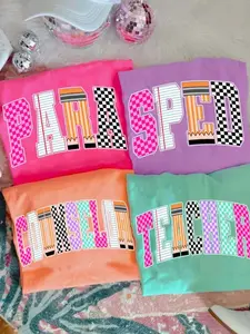 Retro School Occupation Shirt Bundle, Back to School Teacher Sped Para Counselor, Preppy First Day of School Checkered Girly Shirt