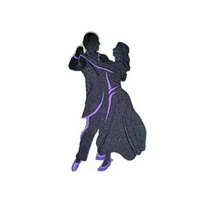 BeyondVision Let's Dance Custom and Unique Embroidered [Ballroom Silhouette Left Posture] Embroidered Iron on/Sew Patch (6.8" x 4.78") [Made in USA]