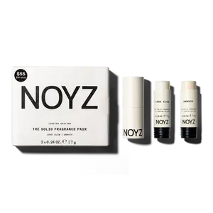 NOYZ Solid Fragrance Set - 2 Scents (Amber Vanilla, Floral), 7g Refillable Unisex Fragrance with Cinnamon Scent & Aromatic Woody Fragrance for Long-Lasting Aroma, On-the-Go Use
