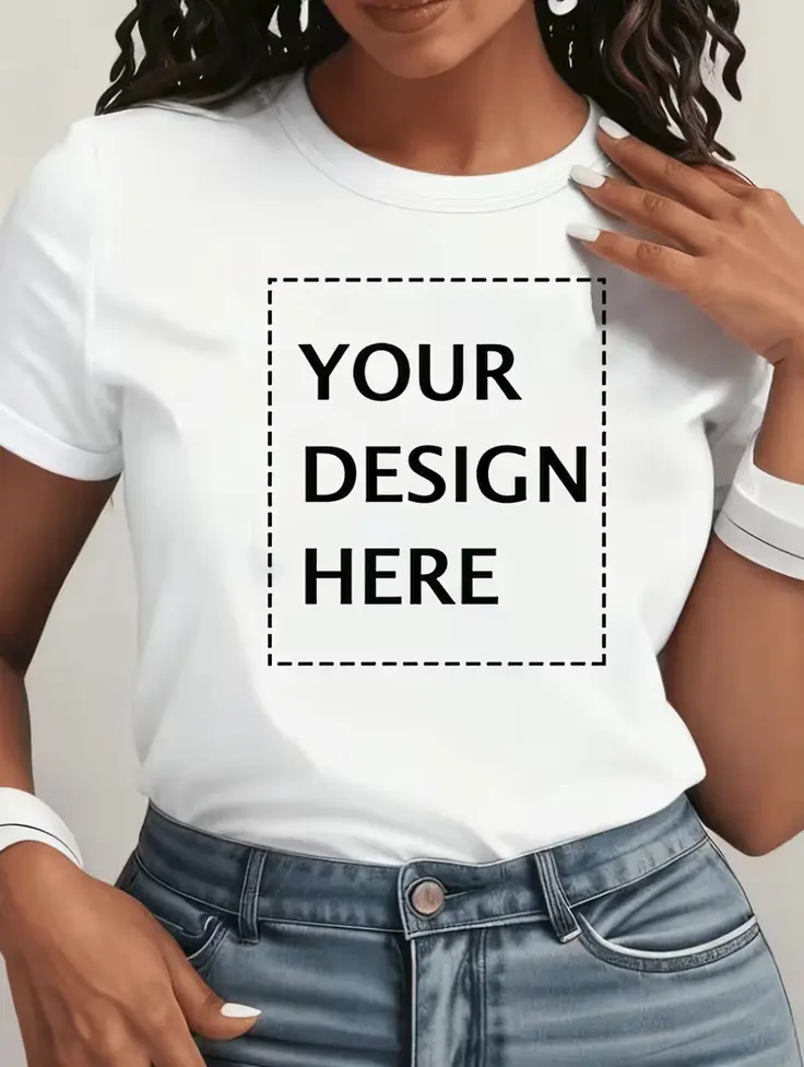Custom T Shirt for Women Personalized Oversized Short Sleeve Crew Neck Tee Add Your Own Design Photo Text Graphic Top