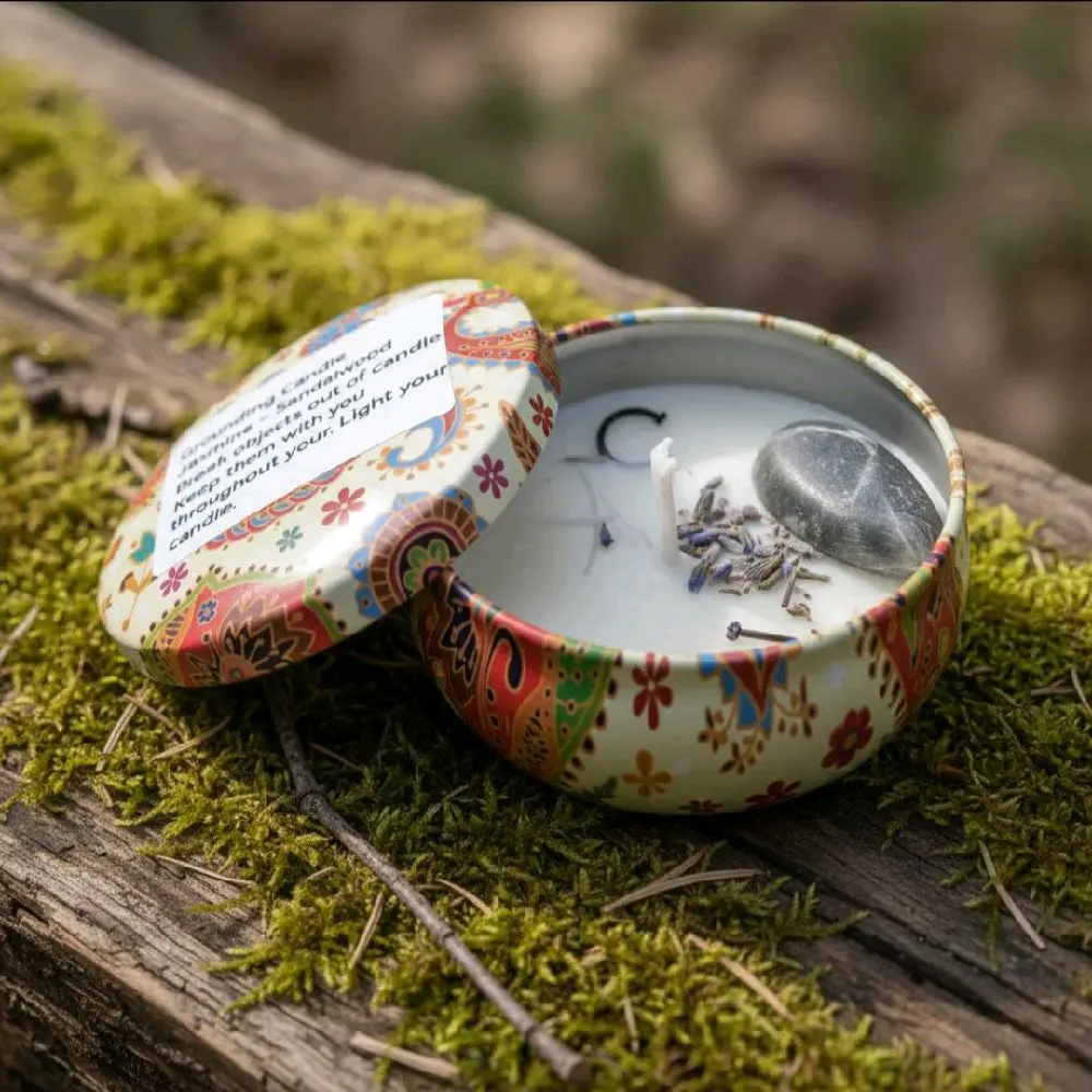 Jasmine Lavender Grounding Candle with Included Nose Rings