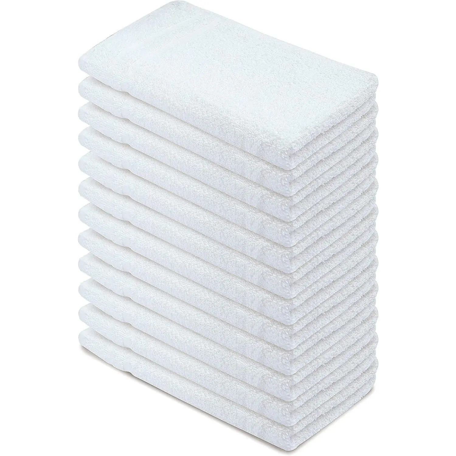 Basic Hand Towels 16x26 Inches – Pack of 12 – White Color – Soft and Absorbent Multipurpose Cotton Towels for Bathroom, Spa, Gym, Salon, Hotel, and Everyday Use