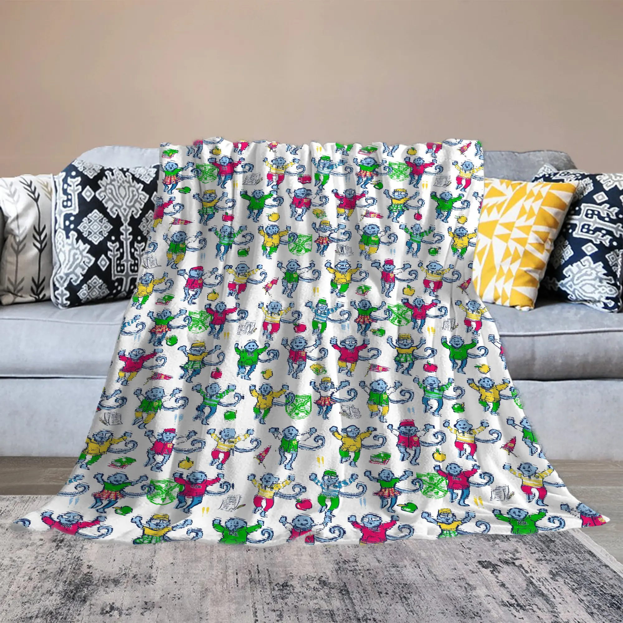 roller rabbit Ultra Soft Flannel Fleece Blanket | Cozy Lightweight Throw Blanket for Couch, Sofa, Bed & Travel