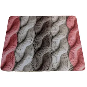 Crochet Knit Pattern Design Mouse Pad 8.7 x 7 Inches Durable Anti-Slip Backing with Knit Patterns in Pink and Gray desk mat mouse pad desk mat non-slip mousepad desk accessory