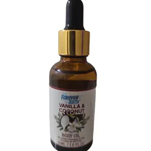 Forever Bath Vanilla and Coconut Body Oil - 30ML, Natural Ingredients, Safe for Sensitive Skin Body Care Gentle Moisturize Comfort