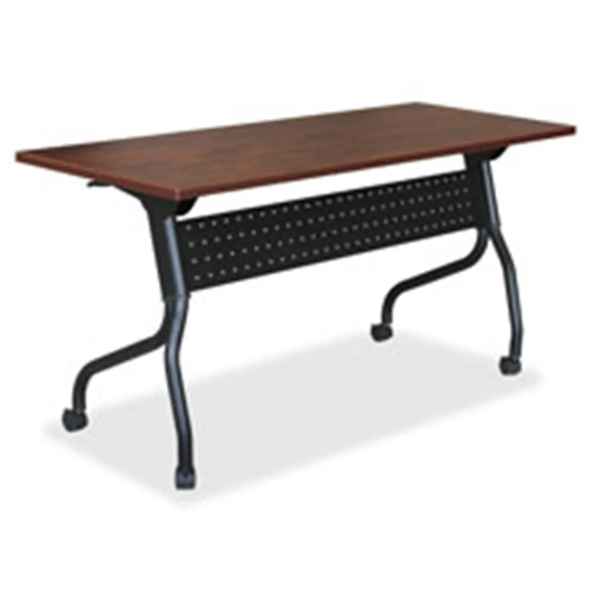 Lorell Cherry Flip Top Training Table, Portable Folding Outdoor Table, Portable Folding Table