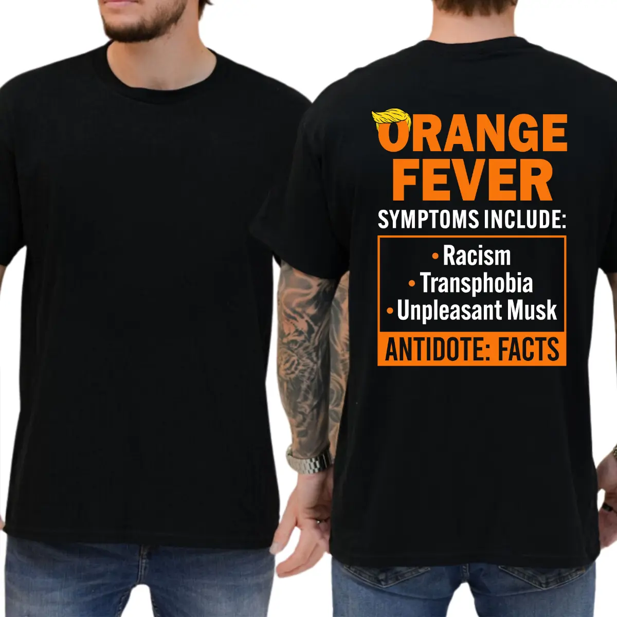 Orange Fever Antidote Facts T-shirt, Unisex Graphic Tees, Democrat Shirt, Liberal Tee, 8647 Shirts