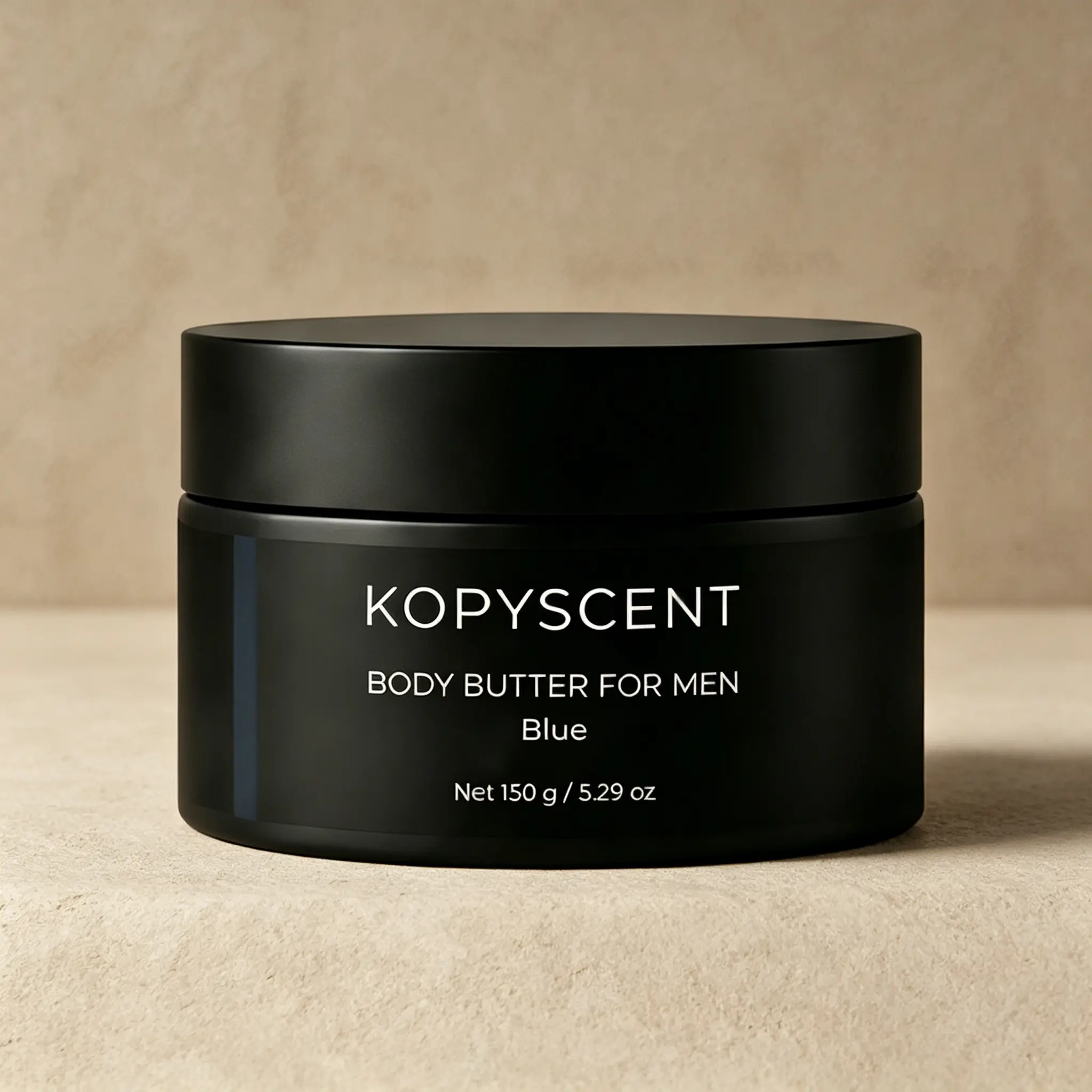 Men's Body Butter 150g by KOPYSCENT – Fast Absorbing, Non-Greasy – Soothes Dry, Rough Skin with Blue Scent – Daily Grooming Essentials