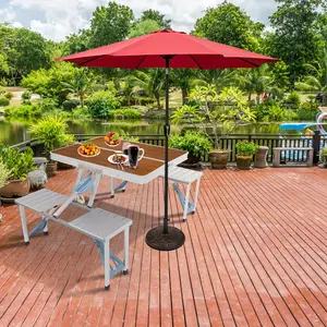 1pc outdoor folding table and chair portable integrated aluminum alloy travel car stall camping picnic spread table