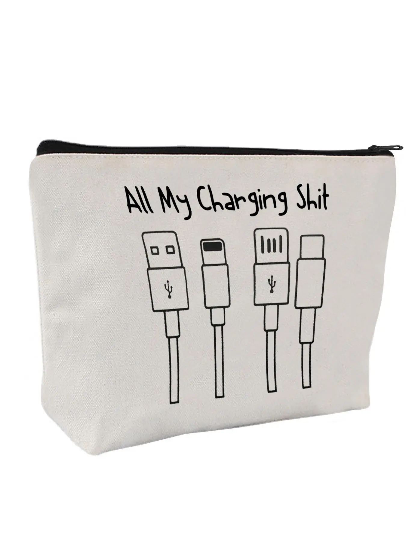 2025 New Style Travel Electronics Pattern Makeup Storage Bag, Gifts for Her, Funny Zipper Handheld Cosmetic Pouch, Traveling Organizer for Daily Trave