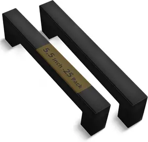 Mega Handles Fargo Square Edge Cabinet Handle Collection I Cabinet Pulls 5.5in, 6.75in, Stainless Steel Cabinet Handle Pulls I Hardware for Cabinets