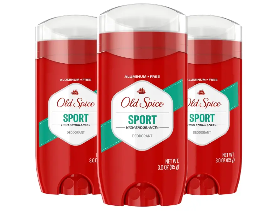 Old Spice Aluminum Free Deodorant For Men, High Endurance, 24/7 Sweat Defense & Odor Protection to Eliminate Odors, 24/7 Freshness & Lasting Scent, Sport Scent, 3.0 oz (Pack of 3)