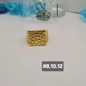 New Ring Gold-plated stainless steel color #8 #10 #12 fashion nugget style  yellow or stainless steel color pick yours perfect date jewelry designer