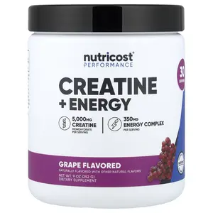 Nutricost Performance, Creatine + Energy, Grape, 9 oz (252 g)