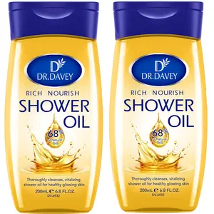 Dr.davey Rich Nourishing Shower Oil, 2-Pack 200ML Hydrating Moisturizing Moisture Skin Care, Unisex Full-Body Lotion for All Seasons, Travel-Friendly