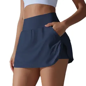 Women's 2-in-1 Tennis Skort with Pockets | Knee Length, Tummy Control, Moisture-Wicking | for Active Wear