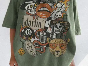 Western Collage Tee Comfort Colors Retro Cowboy Aesthetic Disco Cowgirl Shirt 90s Rodeo Shirt Lucky Darlin Grunge Western Hippie Streetwear