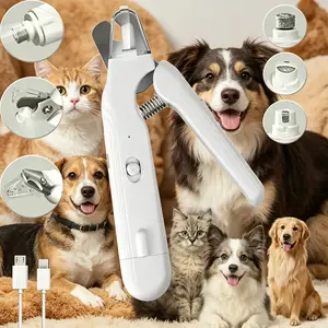 Quiet Rechargeable Pet Nail Grinder Kit, Electric Dog & Cat Nail Trimmer, Low Noise Grooming Tool for Small Large Pets, 4 Hours Battery Life
