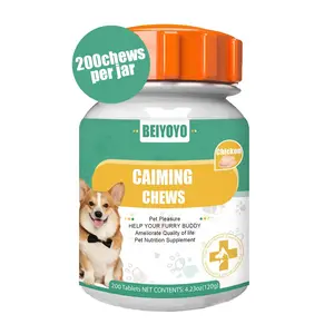Dog Soothing Chewable Tablets - Relieve daily stress, relax the mind and body, calm emotions, and soothe separation anxiety. Chicken flavor, 200 tablets per pack.