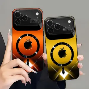 Futuristic Cyberpunk MagSafe Case Neon Metallic Glossy Magnetic Cover for iPhone 17 Pro Max---975