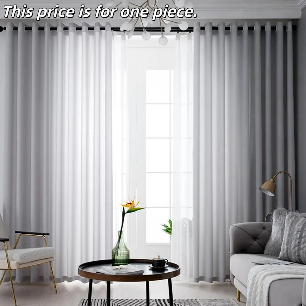 1PC Elegant Sheer Curtain Panel, Ring Top Design, Perfect for Any Room, Ideal for Home Decor & Office Use, Transparent Light-Blocking